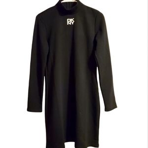 DKNY🖤Long Sleeve Mock Neck Dress, Size S, NWT